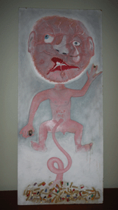 Crack Baby
 mixed media 36x15ins   1991 